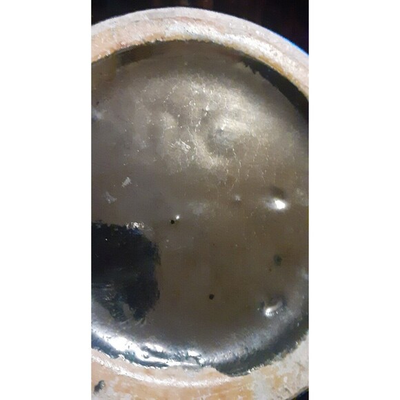 Vintage Mid Century Modern MCM Vase Ceramic Pottery Orange Black Iridescent 9.5" - Picture 9 of 9